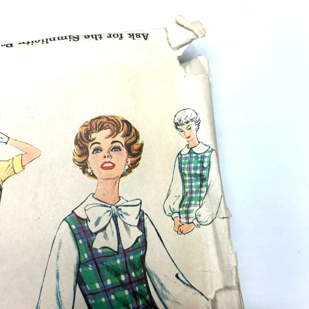 Simplicity Vintage 1960's Pattern‎ #2567 Junior Jumper and Blouse Size 11